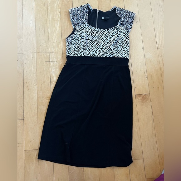Carol Little Elegant Black and White Polka Dot Dress - Picture 1 of 4